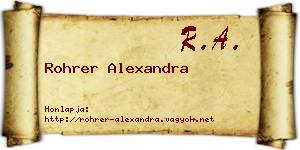Rohrer Alexandra névjegykártya