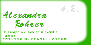 alexandra rohrer business card